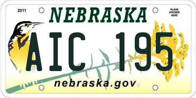 NE license plate AIC195