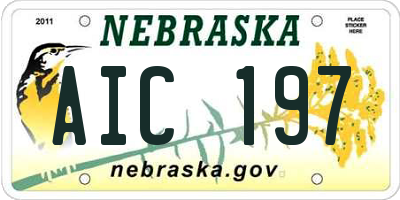 NE license plate AIC197