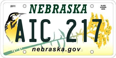 NE license plate AIC217