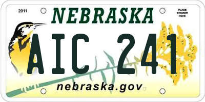 NE license plate AIC241