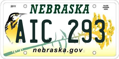 NE license plate AIC293