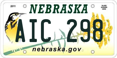 NE license plate AIC298
