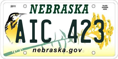 NE license plate AIC423