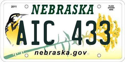 NE license plate AIC433