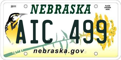 NE license plate AIC499