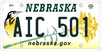 NE license plate AIC501
