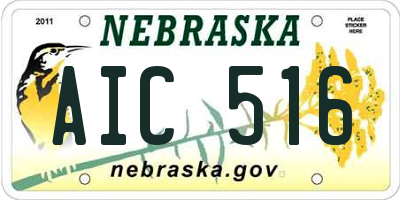 NE license plate AIC516