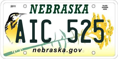 NE license plate AIC525
