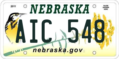 NE license plate AIC548