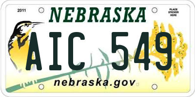 NE license plate AIC549