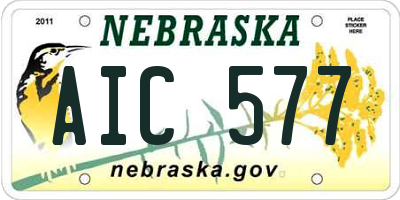 NE license plate AIC577