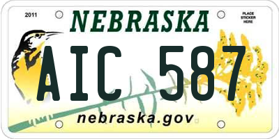 NE license plate AIC587