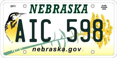 NE license plate AIC598