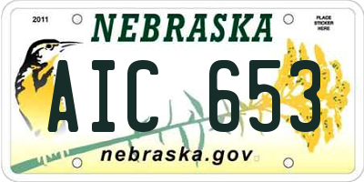 NE license plate AIC653