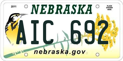 NE license plate AIC692