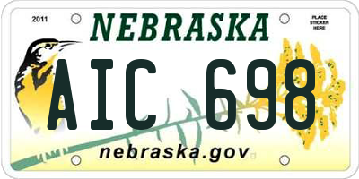 NE license plate AIC698