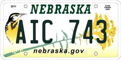 NE license plate AIC743