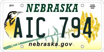 NE license plate AIC794