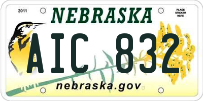 NE license plate AIC832
