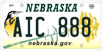 NE license plate AIC888