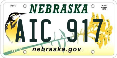 NE license plate AIC917
