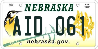 NE license plate AID061