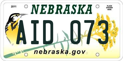 NE license plate AID073