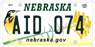 NE license plate AID074