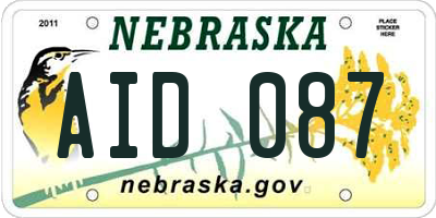 NE license plate AID087