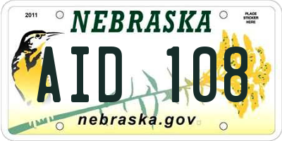 NE license plate AID108