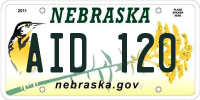 NE license plate AID120