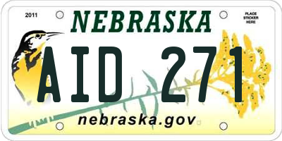 NE license plate AID271