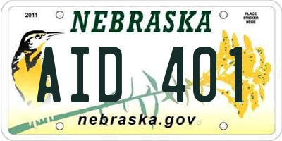 NE license plate AID401