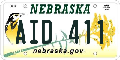 NE license plate AID411