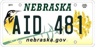 NE license plate AID481