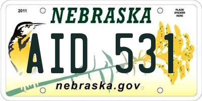 NE license plate AID531