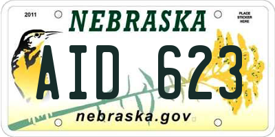 NE license plate AID623