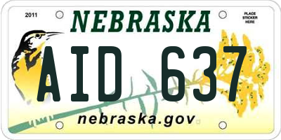 NE license plate AID637