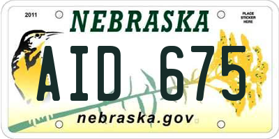 NE license plate AID675