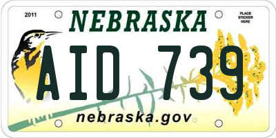 NE license plate AID739
