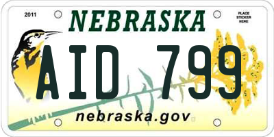 NE license plate AID799