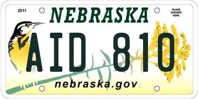 NE license plate AID810