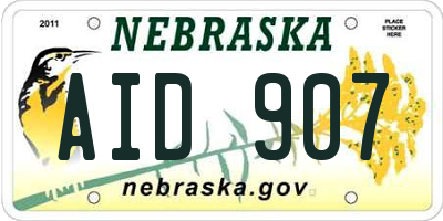 NE license plate AID907
