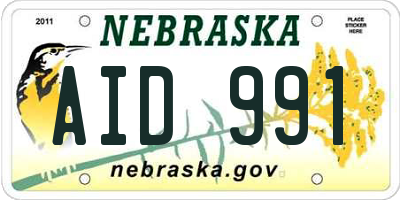 NE license plate AID991