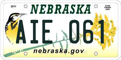 NE license plate AIE061
