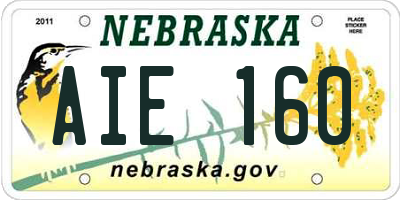 NE license plate AIE160