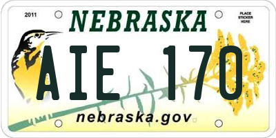 NE license plate AIE170