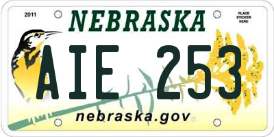 NE license plate AIE253