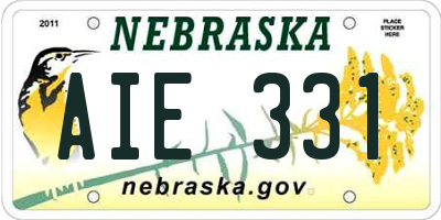 NE license plate AIE331