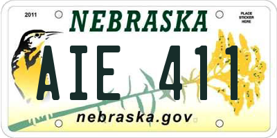 NE license plate AIE411